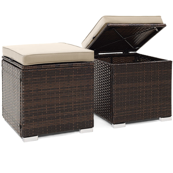 Can be used as a storage box  a footstool  a side table or an additional seat<br>Ample storage space inside offers more convenience<br>Soft seat cushions bring you optimal comfort<br>Smooth zippers make the cushion cover easy to remove and wash<br>Stable 