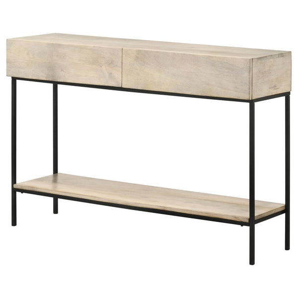 Rubeus - 2-Drawer Wood Entryway Console Table - White Washed