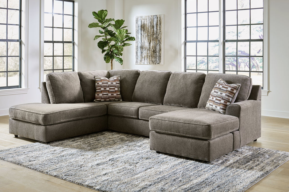 Complete your at-home retreat with this casually chic sectional with chaise. Herringbone chenille upholstery in a luxe-looking gray is indulgently plush to the touch. Seamlessly pairing with contemporary aesthetics with its clean-lined construction, this 
