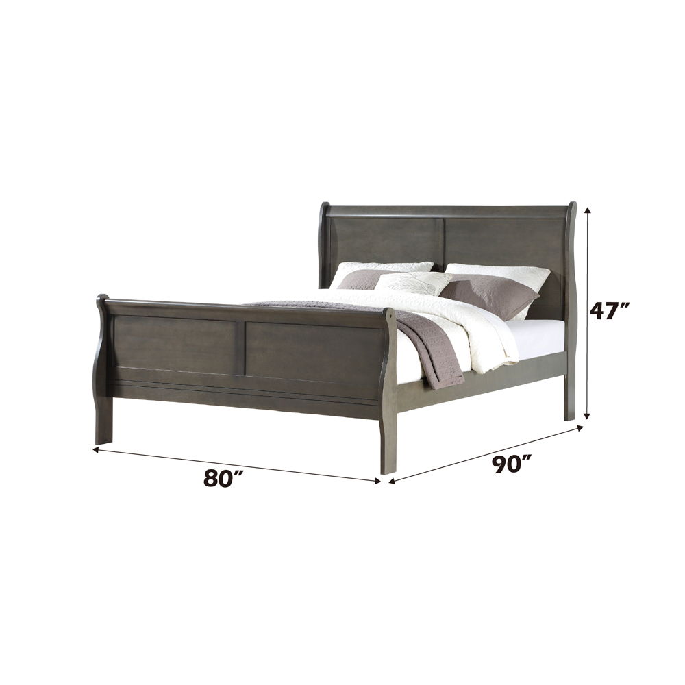 Bring casual elegance into your home with the Louis Phillipe bed. An eye-catching sleigh bed lies at the heart of this classic bedroom set. Finished in a classic finish, this simple moldings bed adds subtle style and appealing detail to each piece.<br/><b