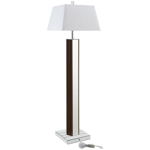 Elena - Square Tapered Mirrored Floor Lamp - Brown