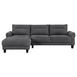 Caspian - Upholstered Curved Arm Chaise Sectional Sofa - Gray