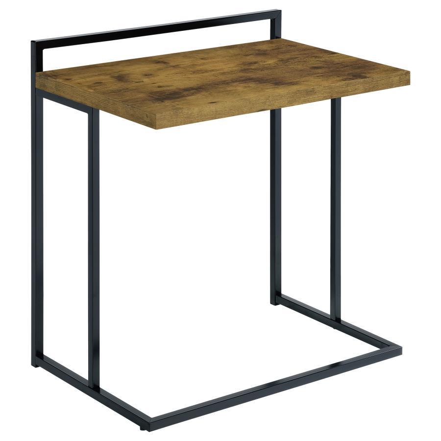 This c-table features an extra wide surface area with a durable engineered wood top, supported by a strong metal frame. Its minimalist, contemporary design makes it perfect for modern living rooms or smaller spaces, offering ample room for essentials like