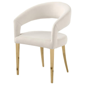 Galiano - Velvet Upholstered Dining Arm Beige (Set of 2) - Cream