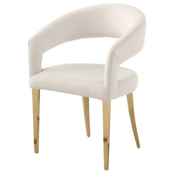 Galiano - Velvet Upholstered Dining Arm Beige (Set of 2) - Cream