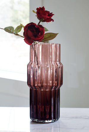  made of dark mauve-tinted glass