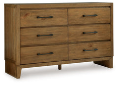 If you appreciate minimalistic style, this dresser is the ideal option. Its soft and simple finish has a laid-back sensibility, blending relaxed contemporary design with a trendy allure. The spacious drawers are accented with stylish metal drawer pulls in