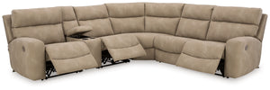 Next-Gen Durapella - Sand - 6-Piece Power Reclining Sectional With Storage Console