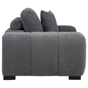 Octavia - Upholstered Track Arm Accent Chair - Charcoal Gray