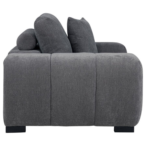 Octavia - Upholstered Track Arm Accent Chair - Charcoal Gray