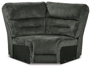 This wedge is made with polyester upholstery. Pairs with other items in the series to make a sectional.<br><br><b>Additional Dimensions</b><br><ul><li>Seat height: 20-"</li><li>Top of cushion to top of back: 27-"</li><li>Leg height: 2.25-"</li><li>Minimum