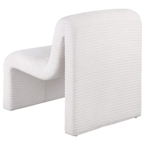 Drayton - Upholstered Curved Armless Accent Chair - Ivory
