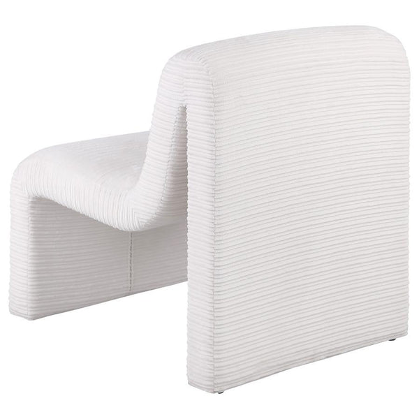Drayton - Upholstered Curved Armless Accent Chair - Ivory