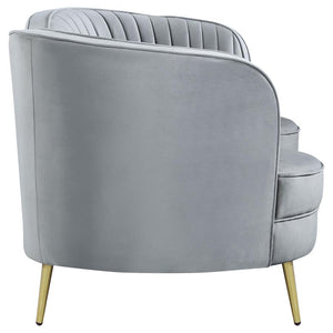 Sophia - Upholstered Channel Tufted Loveseat - Gray