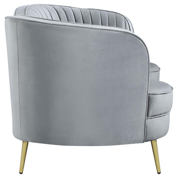 Sophia - Upholstered Channel Tufted Loveseat - Gray