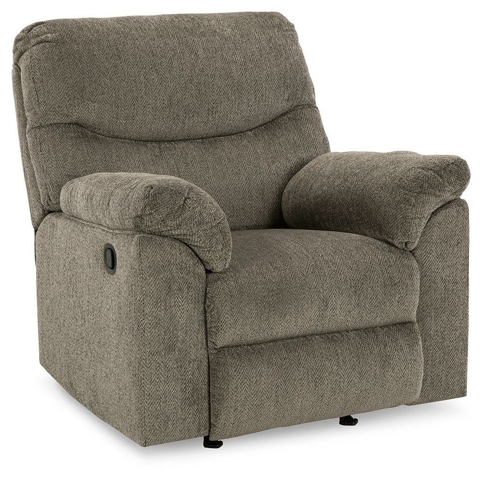 Sincere in its styling, this rocker recliner invites a relaxed sensibility into your space. Its neutral upholstery has a universal appeal, with pull-tab reclining making it easy to kick back in comfort. Providing high-quality functionality at an affordabl