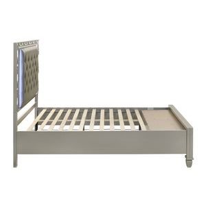 Radiance - 5/0 Queen Bed Only With Storage - Silver