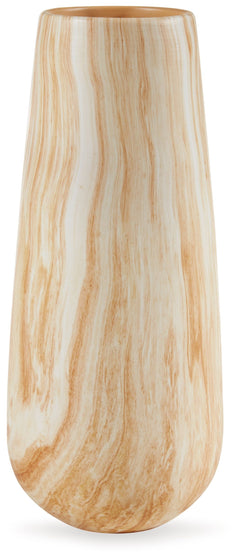 Naturally flowing swirls and neutral hues give this sleek ceramic vase a wonderfully organic feel. It accommodates faux florals and other decorative fillers with ease. Whether itâ€™s on an entryway table, desk or bookshelf, this striking vase is a tastefu