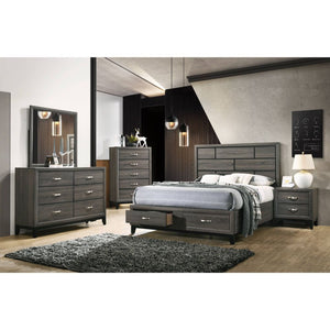 Valdemar - Queen Bed - Weathered Gray - 55"