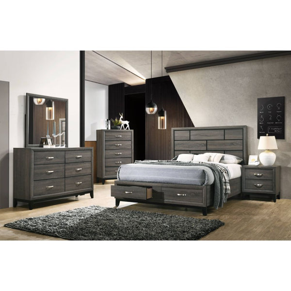Valdemar - Queen Bed - Weathered Gray - 55"