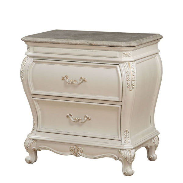 The Chantelle Nightstand will bring a elegant look into your bedroom. Featuring Two drawers to help you stay organized, while the granite top offers excellent resistance to damage and a refined look.<br/><br/><b>Product Features</b><ul><li>2 Drw</li><li>G