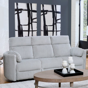  and Glider-Recliner set features smooth power reclining for ultimate comfort.<br/><br/><b>Product Features</b><ul><li>Frame and wrapped in 100% polyester fabric</li><li>Curved arms<