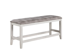 The Richland Counter Bench in Stonewash Gray is a versatile seating option that blends durability, comfort, and style. Expertly crafted from solid Rubberwood, durable manufactured woods, and genuine Acacia wood veneers, this bench is built to withstand ev