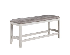 The Richland Counter Bench in Stonewash Gray is a versatile seating option that blends durability, comfort, and style. Expertly crafted from solid Rubberwood, durable manufactured woods, and genuine Acacia wood veneers, this bench is built to withstand ev