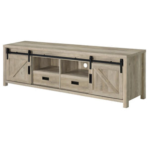 Madra - 2-Door Engineered Wood TV Stand - Distressed Pine