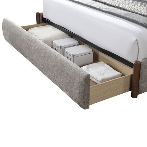 Orane - Queen Bed With Storage - Gray Fabric