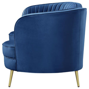 Sophia - Upholstered Channel Tufted Loveseat - Blue