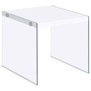 Bring a modern touch to your living space with this ultra-sleek square end table