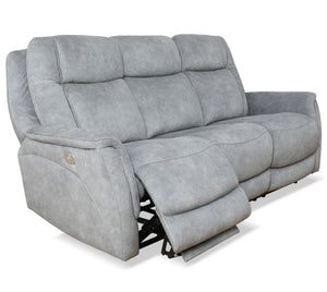 Linus - Power Reclining Sofa And 2 Recliners - Hudson Gray