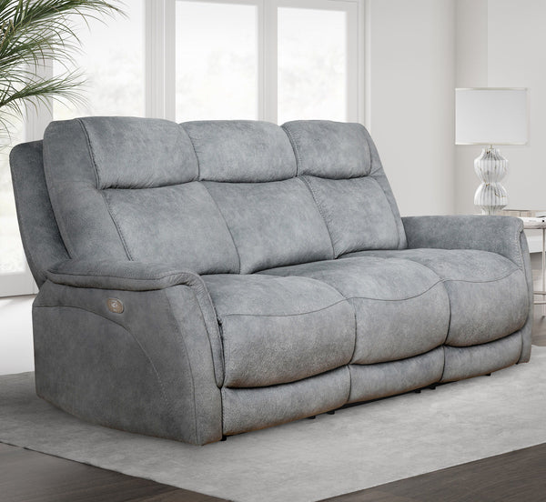 Linus - Power Reclining Sofa And Loveseat - Hudson Gray