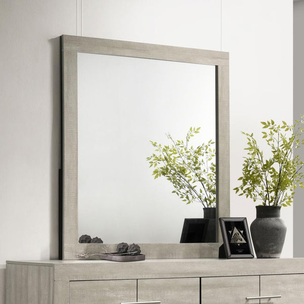  minimalist frame and rustic cream finish. Crafted with a rough-sawn