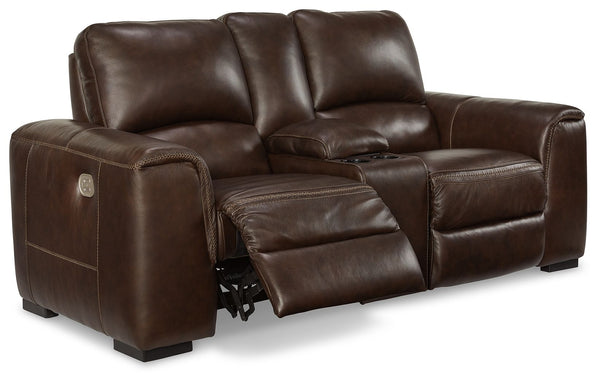  supple leather and perfectly matched faux leather upholstery in walnut. Sink into the seating area and cater to your comfort with one-t