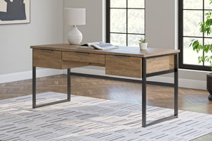  this home office desk encourages you to work or study in style. Its mixed-material design brings a trendy