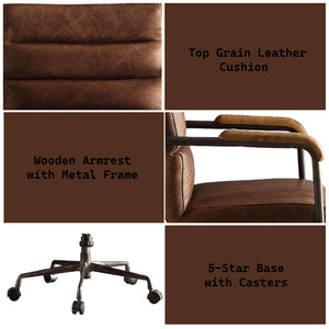 Harith - Executive Office Chair - Retro Brown Top Grain Leather