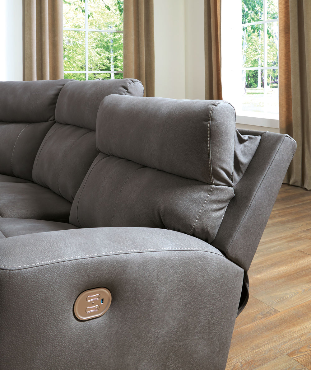 Stylish, adaptable and durable. Your living room is the central hub of your homeâ€”why settle for anything less? With this power reclining sectional loveseat, you can make everyday lounging effortless. A modular design gives you the flexibility to rearran
