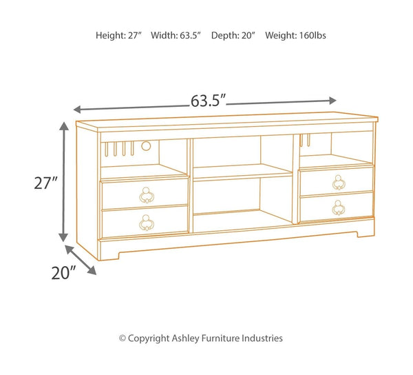Willowton - Whitewash - 4 Pc. - Entertainment Center - 64" TV Stand with Fireplace Option