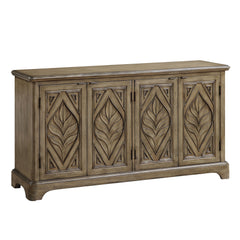 Rectangular Accent Table w/4 DoorsStorage: Doors w/ Shelf InsidePattern Front Doors<br/><br/><b>Product Features</b><ul><li>Rectangular Accent Table w/4 Doors</li><li>Storage: Doors w/4 Shelves Inside</li><li>Pattern Front Doors</li><li>Case: 1Pc/1Ctn</li