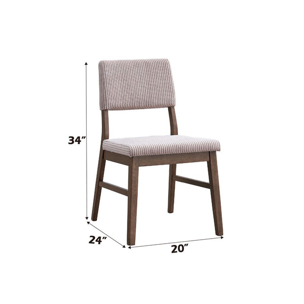 Seda - Side Chair (Set of 2) - Dusty Mauve Corduroy & Walnut Finish