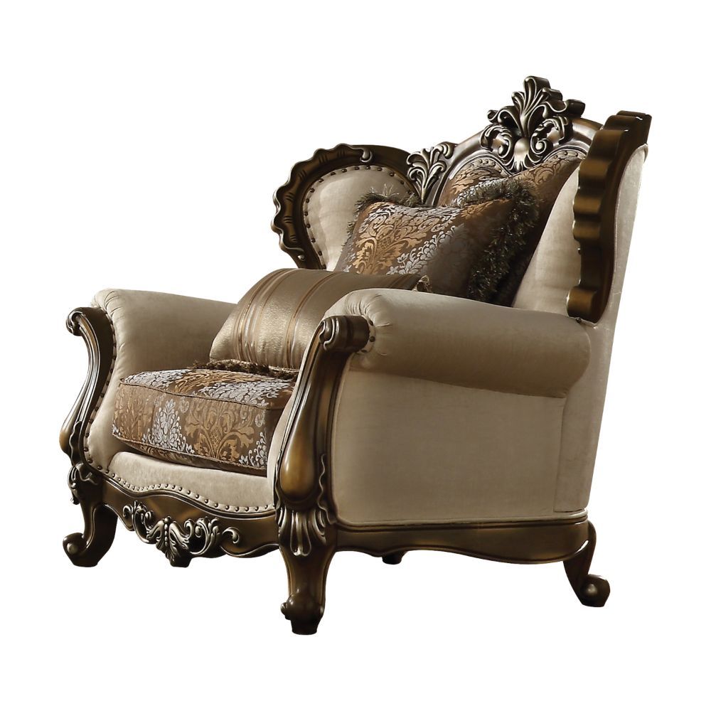 Express yourself and improve your Decor with this Latisha collection. Skillfully crafted with clean lines, beautiful curves, comfortable padded cushion, this set is a fusion of modern and classic style. It features tight back and loose seat cushion and is