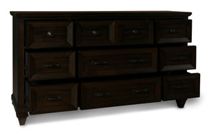 this dresser features a rich