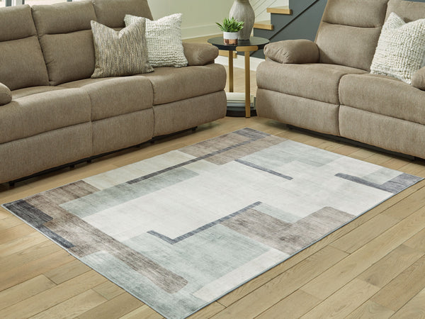  neutral tones of this rug make an artistic impression