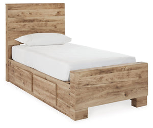 Inspired by natural beauty, refined to perfection. With its warm and inviting golden rustic finish, the Hyanna twin panel bed with storage brings cozy outdoor vibes to your bedroom. Four storage drawers keep clothes, clutter or linens neatly tucked away, 