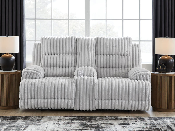  but one look at this power reclining loveseat makes us want to settle in and never leave. Thereâ€™s so much to loveâ€”we-'ll start with its cozy corduroy and stylish contemporary design. Did we mention the generous seat and tall