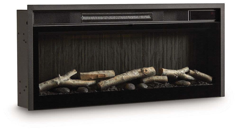 Enjoy the cozy feel of a cracklinâ€™ fireplace without the hassle, maintenance or cleanup. Available as an addition on select TV stands and entertainment centers, this fireplace insert with faux birch logs operates with or without infrared heat. It includ