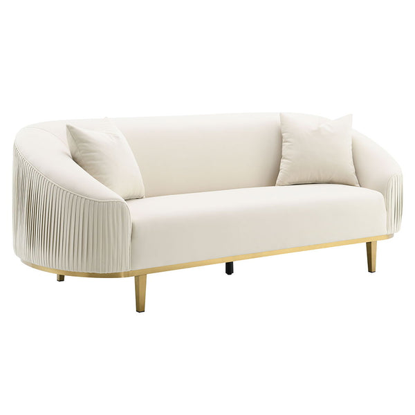  upholstered in luxurious ivory velvet