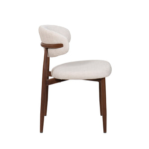 Royce - Side Chair With Metal Frame (Set of 2) - Beige / Walnut